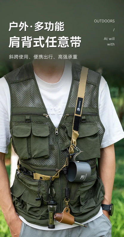 HIKEMAN Adjustable Multi-Functional Strap Heavy-Duty Camping Gear for Tarp Clothesline & Shoulder Carry (Lightweight & Tactical)