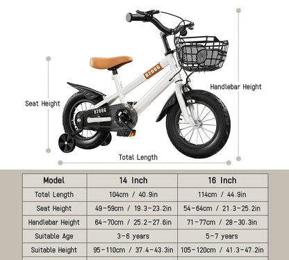 Kids   for Girls Ages 3-7 Years with Training Wheels Basket Kids  kids  14inch girls  toddler bikes