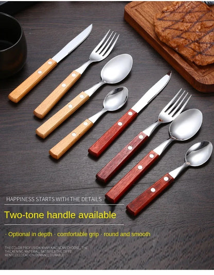 Kitchen Tableware Stainless Steel Luxury Western Dinner Set Gold Silver Cutlery Fork Spoon Knife