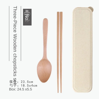 Handmade Dinnerware Cutlery for Kitchen, Wooden Spoon & Fork Dinner Kit for Rice, Soups, Cereal, Home Tableware