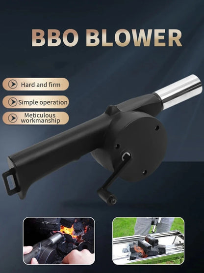 Bbq Fan Outdoor Barbecue Hand-cranked Air Blower Portable Grill Fire Bellows Tool Picnic Camping Fans Kitchen Tools