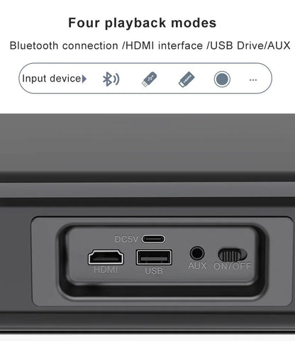 Home Theater Echo Wall TV Speaker 99cm Long With Dual Bass Speaker Cinema Bluetooth Speaker Multifunctional 9D Surround Speaker