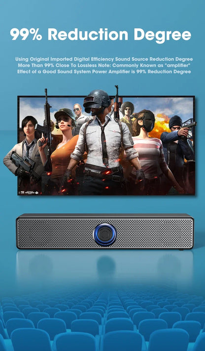 Home theater, Bluetooth speakers, USB powered wired and wireless audio panels, TV, PC, laptop, 3D audio gaming system