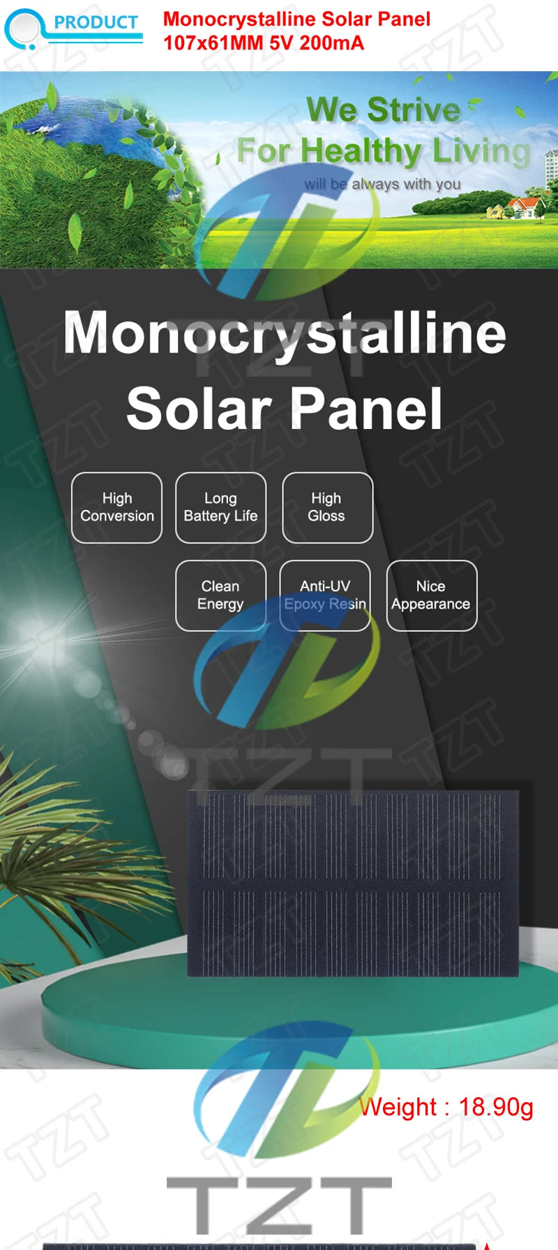 smart electronics Solar Panel 1W 5V electronic DIY Small Solar Panel for Cellular Phone Charger Home Light Toy etc Solar Cell