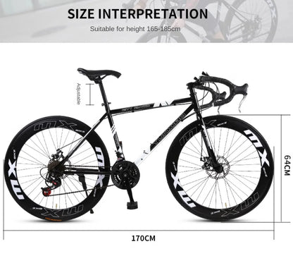 Bicycle Free Shiping Aro 29 Road Bike Bicicleta Uomo Bmx Bikes Road Bike V Brake/Disc Brake Spring Fork (Low Gear Non-damping)