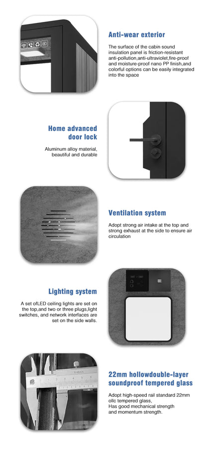 Removable Office Phone Soundproof Portable Voice Phone Pod Recording Soundproof Cabin