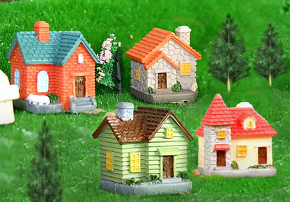 Decor Resin Ornament Miniature Fairy Garden House Villa Miniature Landscape Bonsai Decor Outdoor DIY Dolls House Decoration