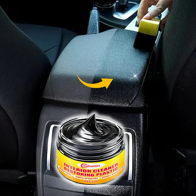 Multi-purpose car repair kit: plastic parts refurbishment, interior gloss wax, tire protector