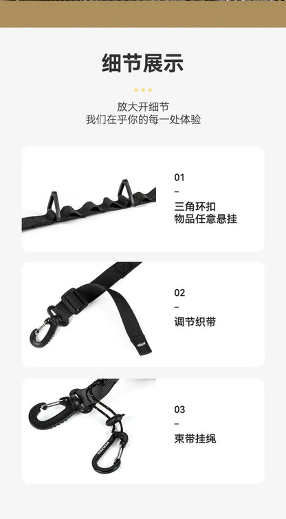 HIKEMAN Adjustable Multi-Functional Strap Heavy-Duty Camping Gear for Tarp Clothesline & Shoulder Carry (Lightweight & Tactical)