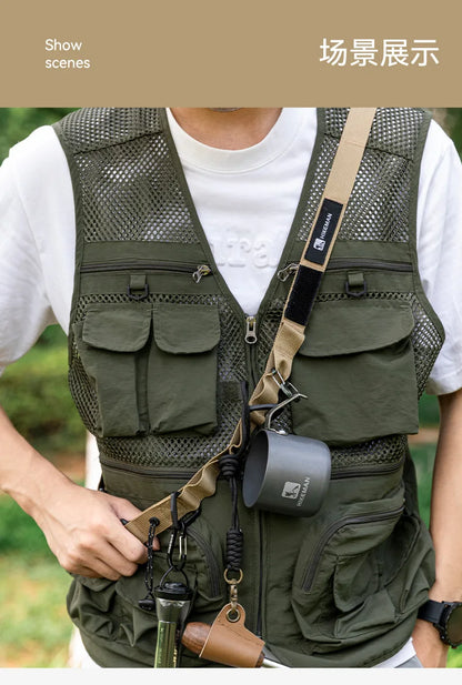 HIKEMAN Adjustable Multi-Functional Strap Heavy-Duty Camping Gear for Tarp Clothesline & Shoulder Carry (Lightweight & Tactical)