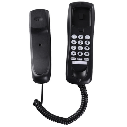 Wall Phone, Wired Phone, Landline Phone, Home Phone, Small Extension, Small Hang-Up Extension, Hotel Home Office Black