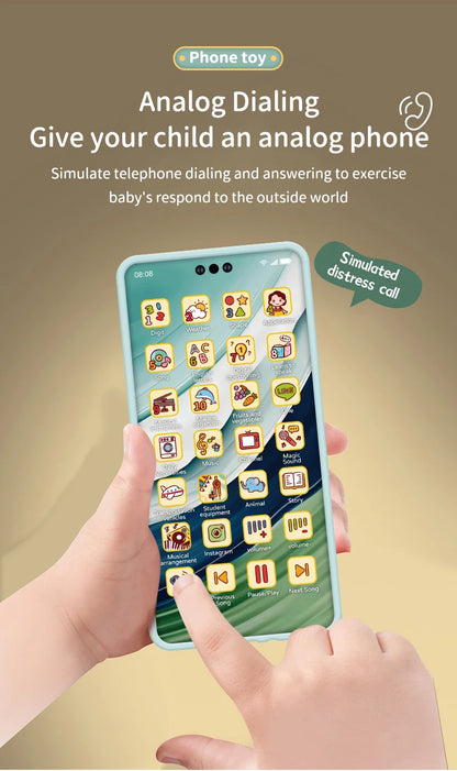 Kids Fun Learning Play Phone Baby Simulation Phone Musical Early Educational Toys English Learning Cellphone Model Toy Gifts