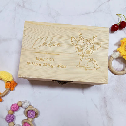 Personalized Baby Keepsake Box | Wood Memory Box | New Mom Gift | Custom Baby Gift Box | Baby Shower Decoration | Baptism Gifts