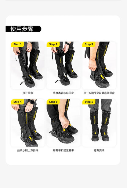 HIKEMAN Outdoor Leg Gaiters for Hiking Skiing Snow Sand Protection Durable Unisex Trekking Camping Gear