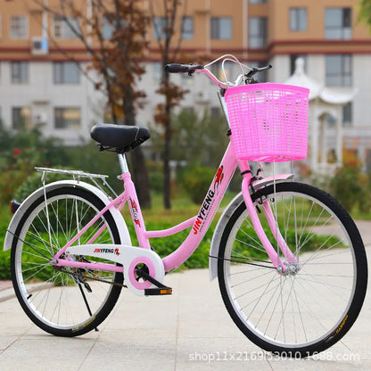 Women's Bicycle Women's 24 Inch Lightweight Commuting Bike Men's Ordinary Adult Student City Lady Commuter Bike Pedal Bike