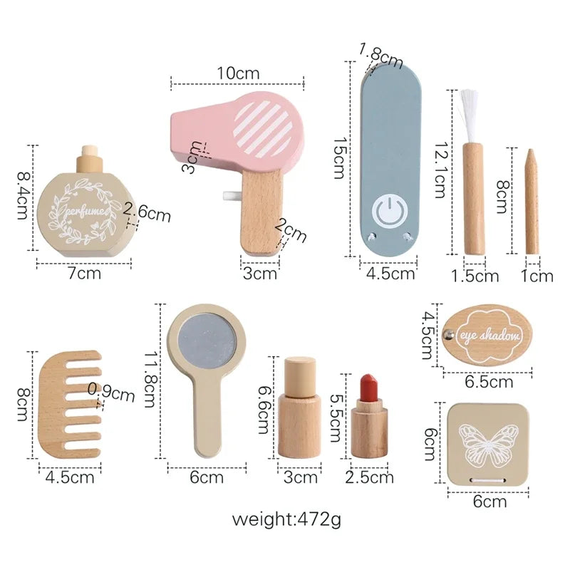 Wooden Baby Toys Simulation Cosmetics Set Pretend Makeup Toys Girls Playing House Game Children Early Education Montessori Toys