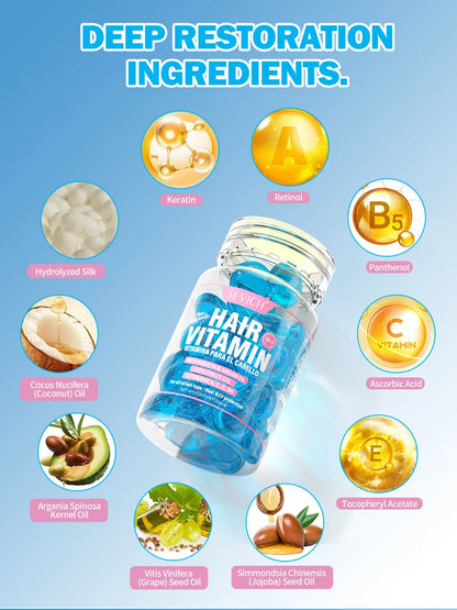 Hair Care Capsules Repairing Keratin Complex Serum Oil Frizzy Hair Moisturizing Hair Oil Smoothing Nourishing Hair Care Essence