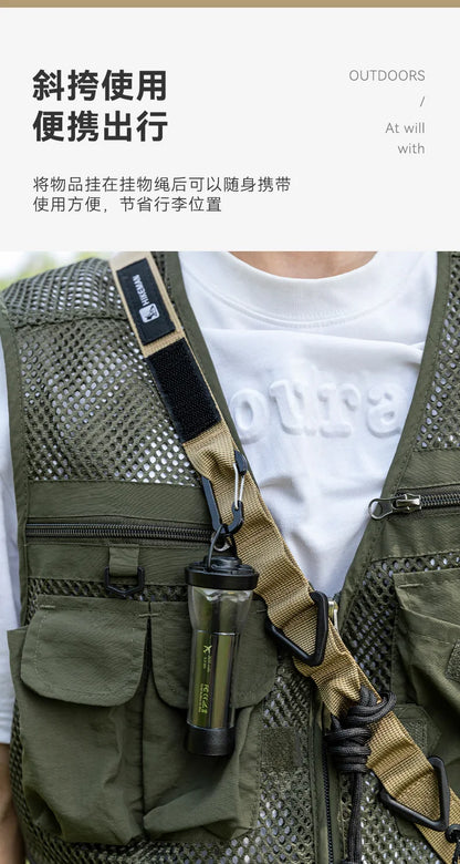 HIKEMAN Adjustable Multi-Functional Strap Heavy-Duty Camping Gear for Tarp Clothesline & Shoulder Carry (Lightweight & Tactical)