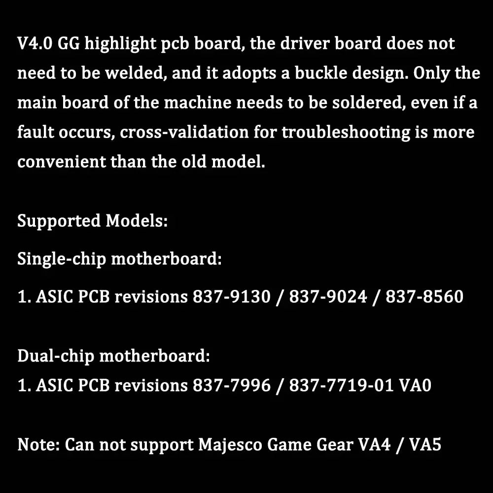 OGS All-in-one Screen V-4.2 LCD screen For SEGA Game Gear GG adjustable brightness support VGA output Mod kits