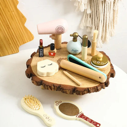 Wooden Baby Toys Simulation Cosmetics Set Pretend Makeup Toys Girls Playing House Game Children Early Education Montessori Toys