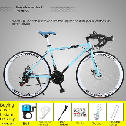 Bicycle Free Shiping Aro 29 Road Bike Bicicleta Uomo Bmx Bikes Road Bike V Brake/Disc Brake Spring Fork (Low Gear Non-damping)
