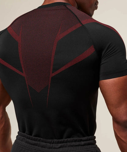 Fitness T-shirt, men's elastic quick drying breathable short sleeved, suitable for exercise, running, cycling, fitness clothes
