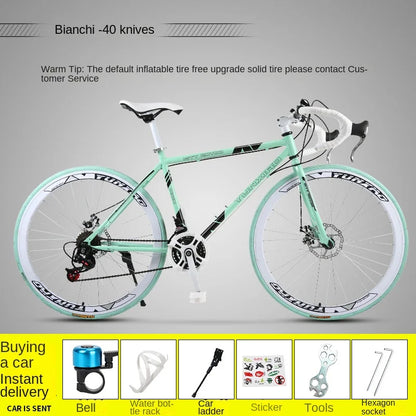 Bicycle Free Shiping Aro 29 Road Bike Bicicleta Uomo Bmx Bikes Road Bike V Brake/Disc Brake Spring Fork (Low Gear Non-damping)