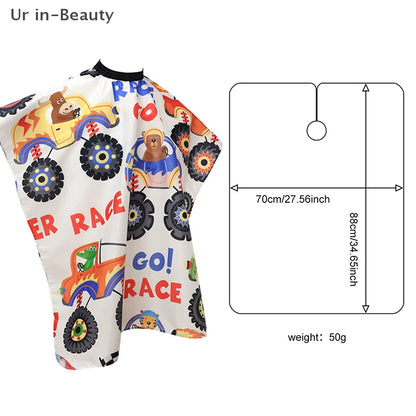 Kids Cartoon Car Haircut Hairdresser Cape Professional Hair-Cut Salon Barber Wrap Cutting Gown Hair Care Styling Supplies