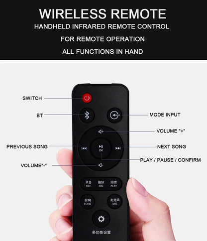 Home Theater System 7.2 Surround Sound Wireless Soundbar with Wireless Subwoofer and Remote Control