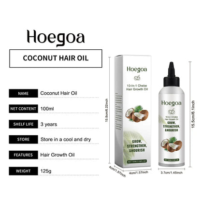 Coconut Hair Care Oil Repair Dry Frizz Damaged Hair Reduce Breakage Split Nourish Hair Oil Prevent Hair Loss Smooth Hair Care