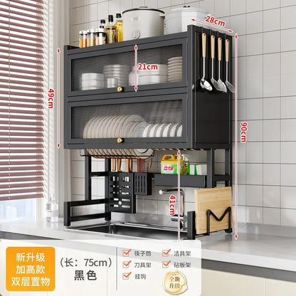 Kitchen Drain Rack Dish  Plate Sink Storage Dishwasher Shelf Tableware Storage Rack