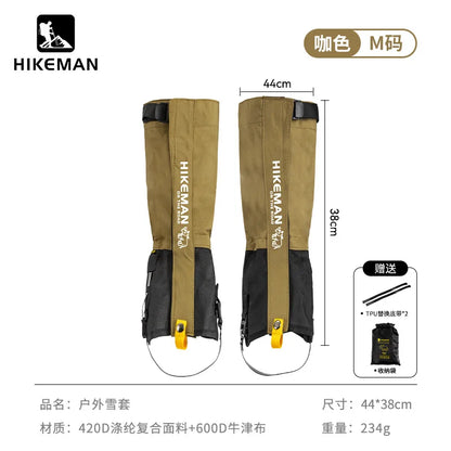 HIKEMAN Outdoor Leg Gaiters for Hiking Skiing Snow Sand Protection Durable Unisex Trekking Camping Gear