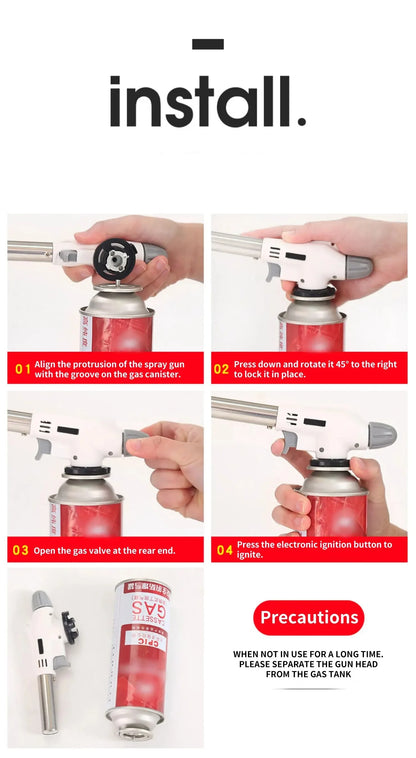 Handy Flame Gun  Welding Gas Burner Flame Gas Torch Flame Gun Blow for BBQ Camping Cooking  camping equipment