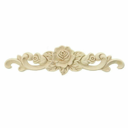 20X5cm Woodcarving Decal Exquisite Classical Wooden Decoration Inlaid With Flower Lines Edges Wooden Furniture Decor Accessories