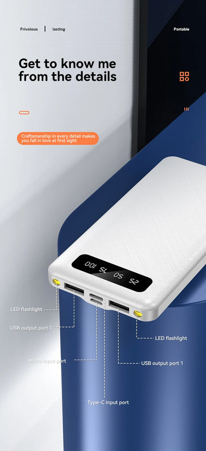 200000mAh Power Bank 120W Super Fast Charge Large Capacity Portable External Battery With LED Digital Display For Phones 2025