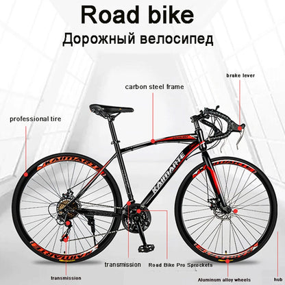 Road Bike, High Carbon Steel, Adult Bicycle, 21 Speed, 700C, Best-Selling, Various Colors Available