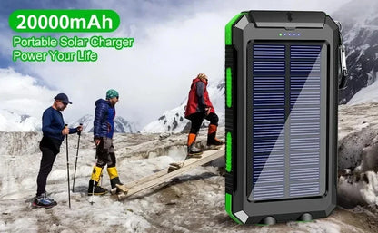 Solar Power Bank 30000mAh Portable Charging Poverbank External Battery Charger Strong Light LDE Light for huawei iphone xiaomi