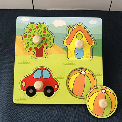 Montessori Wooden Toys for Babies 1 2 3 Years Boy Girl Gift Baby Development Games Wood Puzzle for Kids Educational Learning Toy