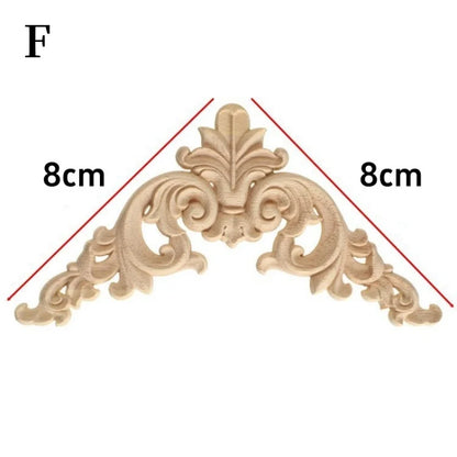 Decorative Wood Appliques and Onlays Natural Furniture Wall Door Wood Carving DIY Corner Frame Wood Craft Cabinet Wardrobe Decor