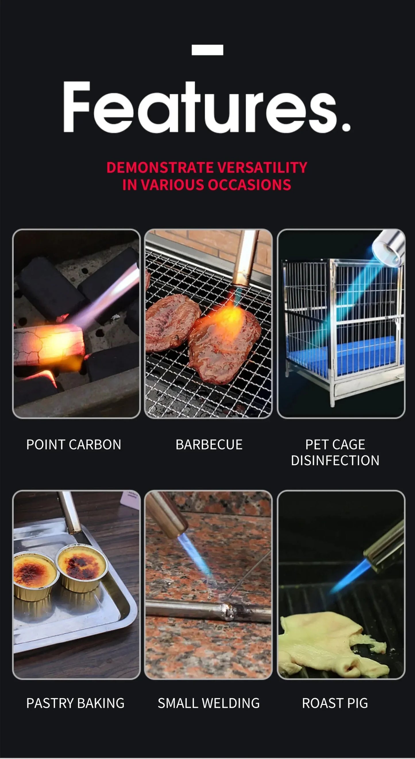 Handy Flame Gun  Welding Gas Burner Flame Gas Torch Flame Gun Blow for BBQ Camping Cooking  camping equipment