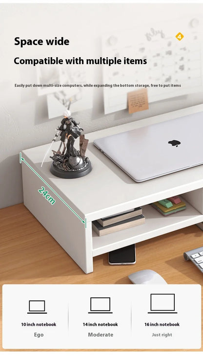 Laptop height stand, desktop monitor, screen stand, base, office desktop storage rack, storage workstation