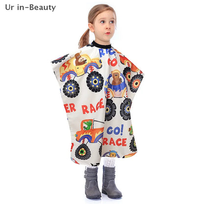 Kids Cartoon Car Haircut Hairdresser Cape Professional Hair-Cut Salon Barber Wrap Cutting Gown Hair Care Styling Supplies