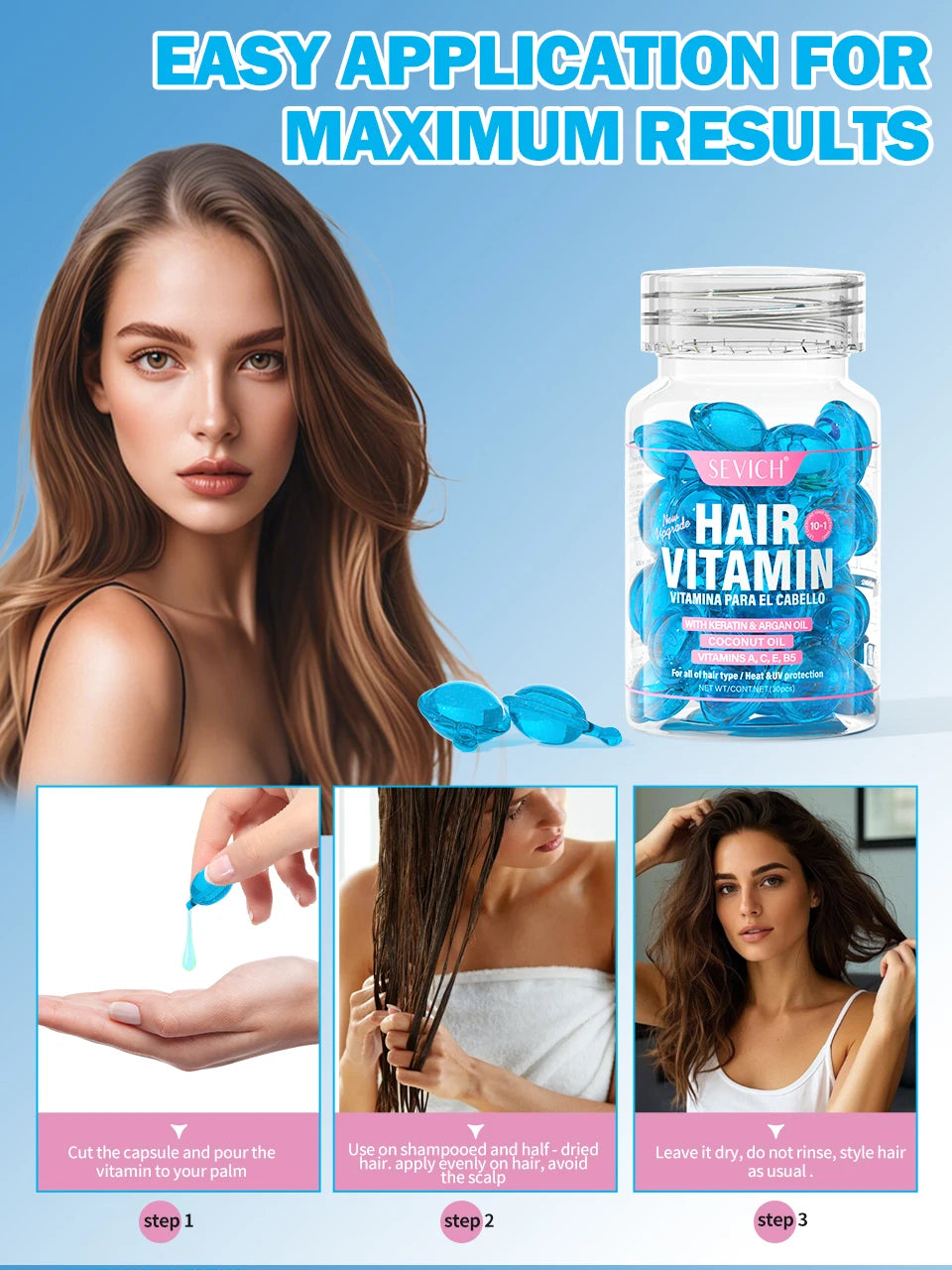 Hair Care Capsules Repairing Keratin Complex Serum Oil Frizzy Hair Moisturizing Hair Oil Smoothing Nourishing Hair Care Essence